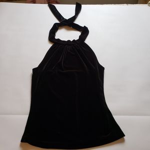 Black velvet halter top size S